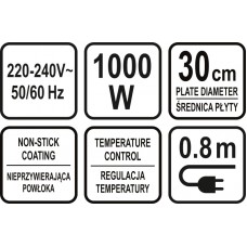 LUND Plita pentru clatite 1000W, 30cm..